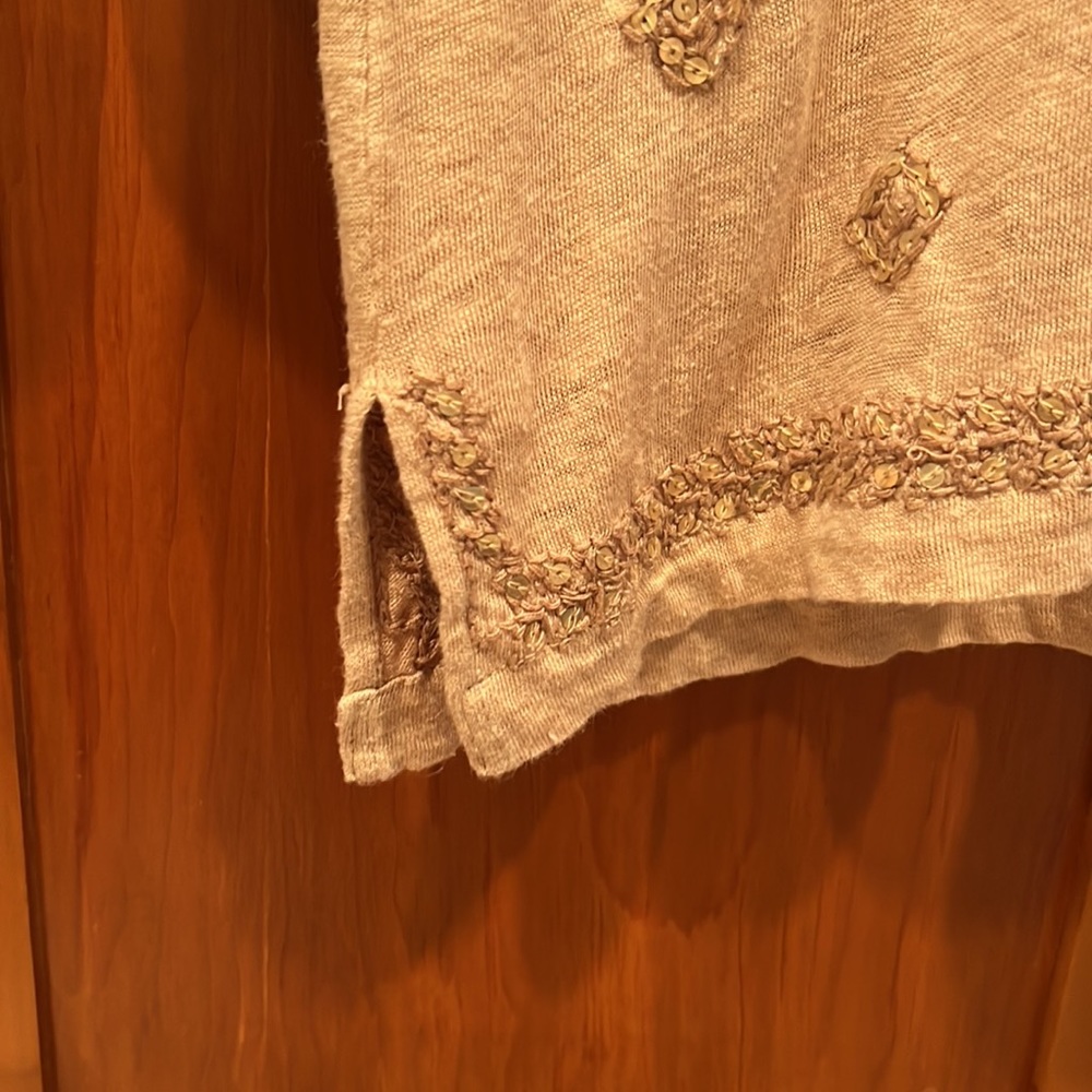 Calypso St. Barth Camel Linen Tunic Size Small - image 3